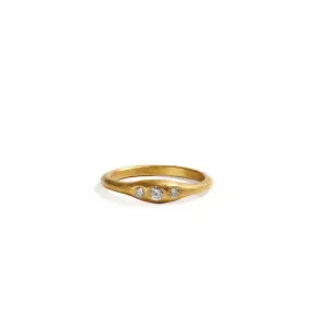 Gold Ring with Three Diamonds