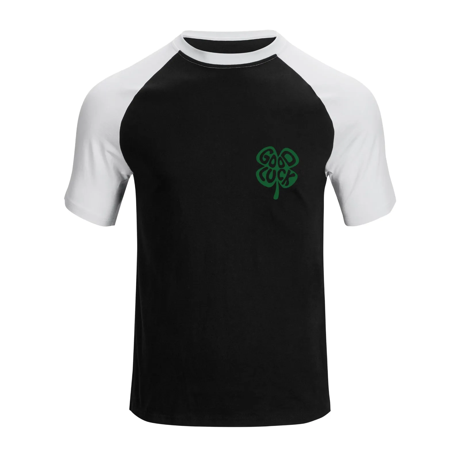 GREEN SKULL 100% COTTON RAGLAN GRAPHIC TEE