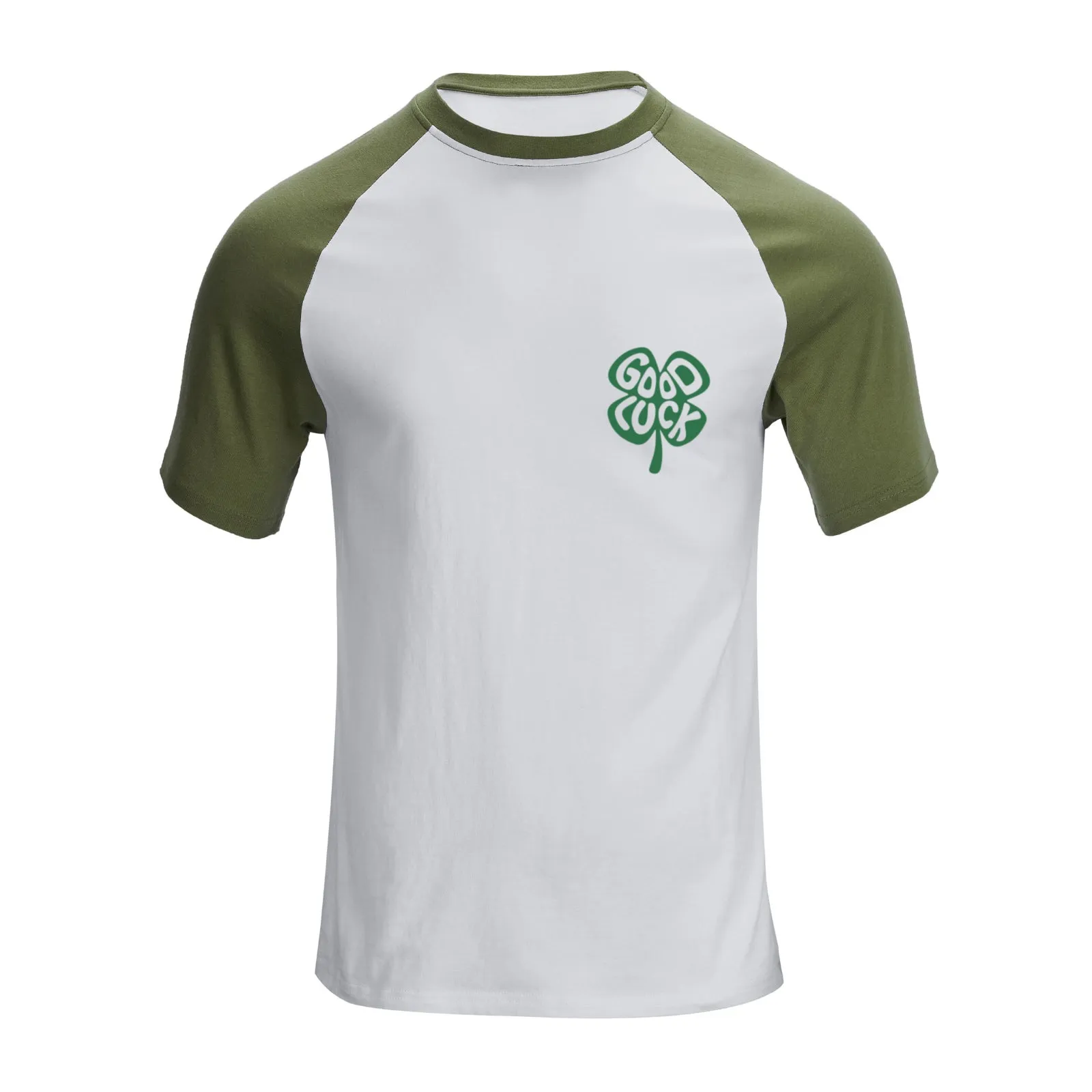 GREEN SKULL 100% COTTON RAGLAN GRAPHIC TEE