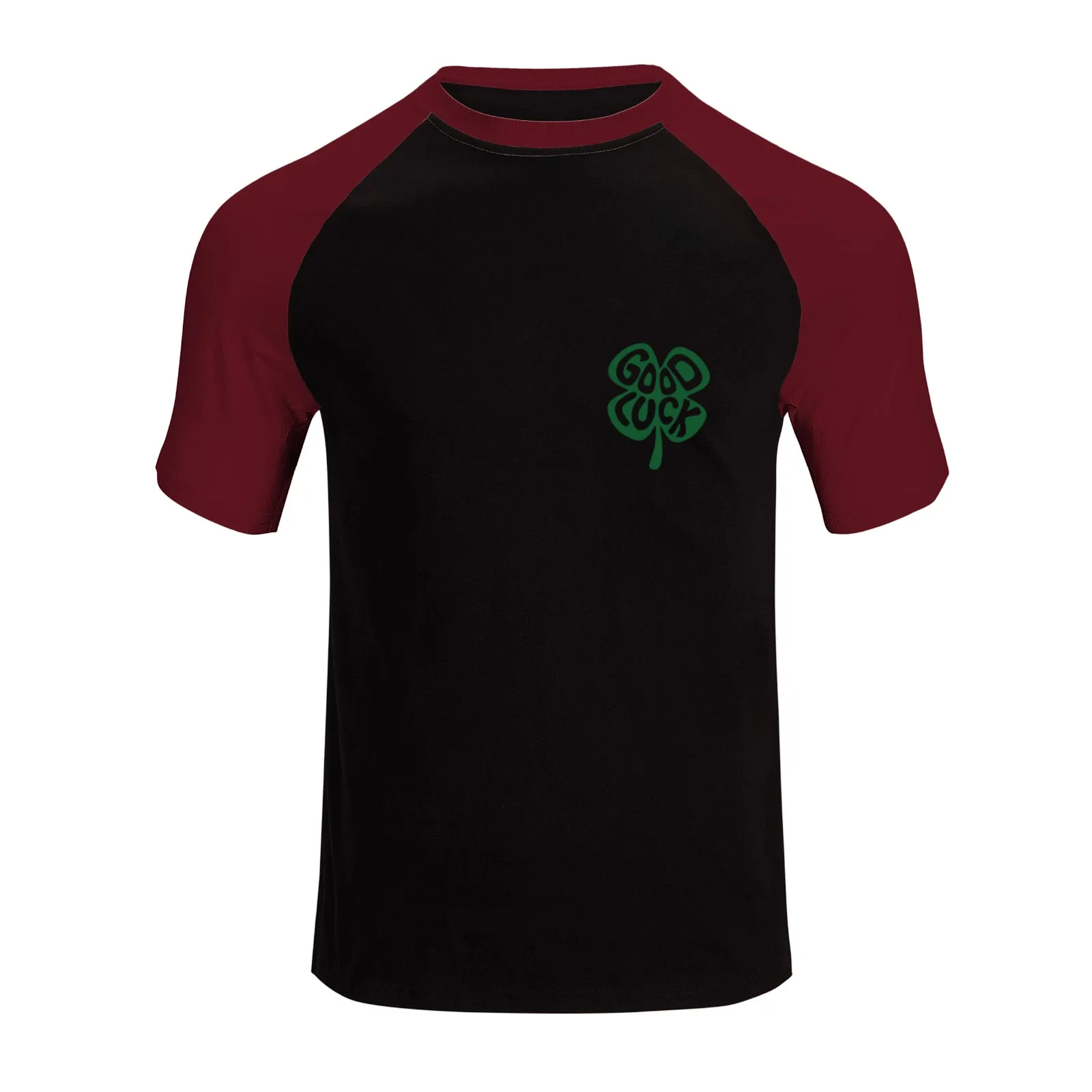 GREEN SKULL 100% COTTON RAGLAN GRAPHIC TEE