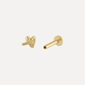 Hammered Mini Heart Piercing Earring