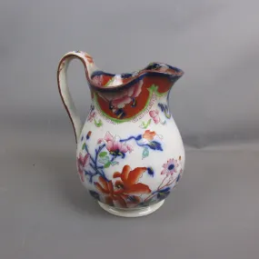 Hand Painted Imari Style Puce Transfer Ceramic Water Jug Antique Georgian c1820