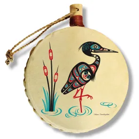 Heron - Holiday Drum Ornament