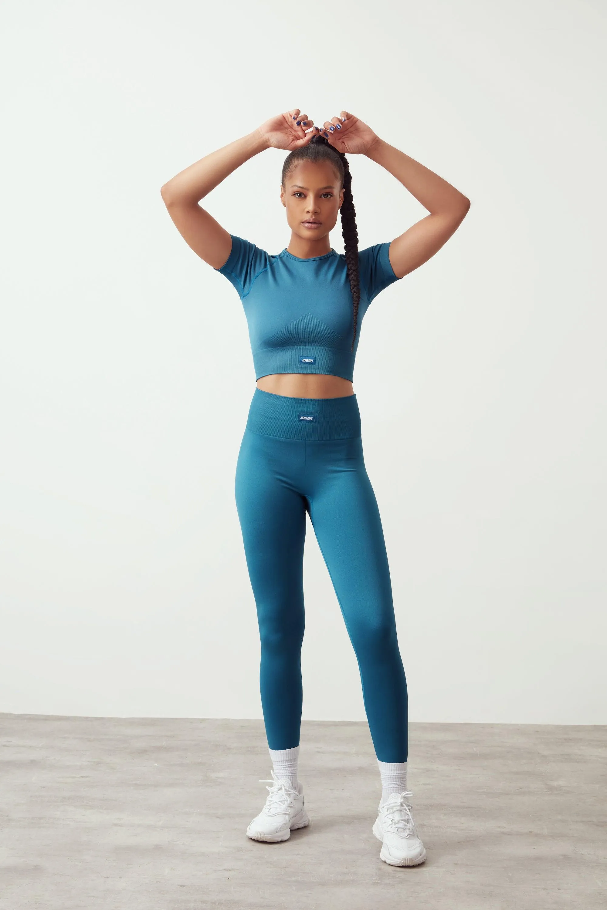 High-Waisted seamless Leggings blue