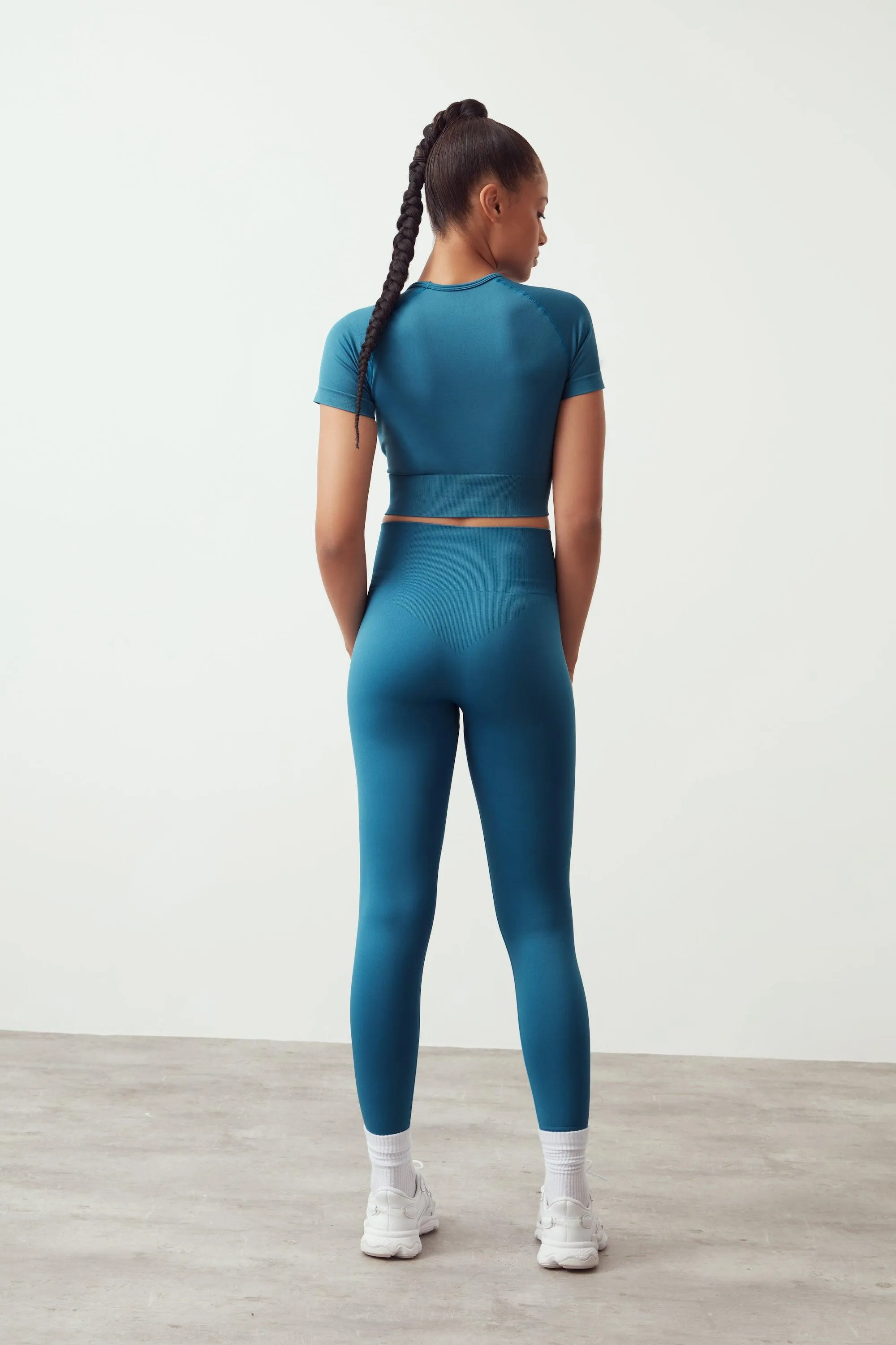 High-Waisted seamless Leggings blue