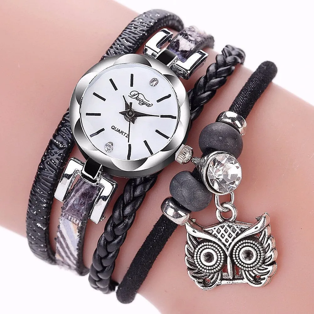 Leather Bracelet Quartz Wristwatch