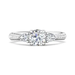 Martin Flyer Platinum Three Stone Engagement Ring