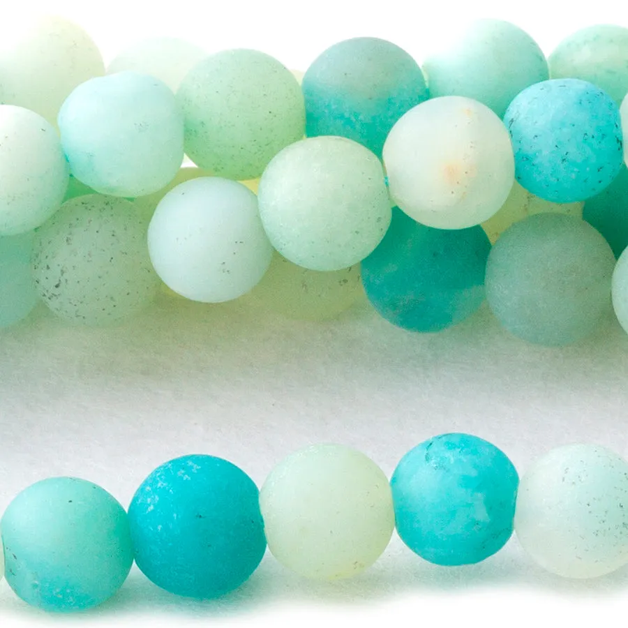 MATTE Amazonite 4mm Round - 8-Inch