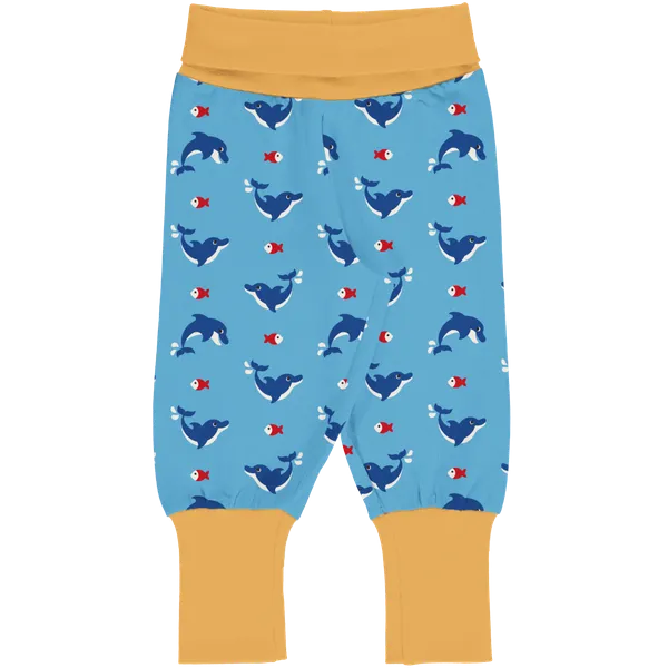 Maxomorra Dolphin Organic Cotton Rib Pants