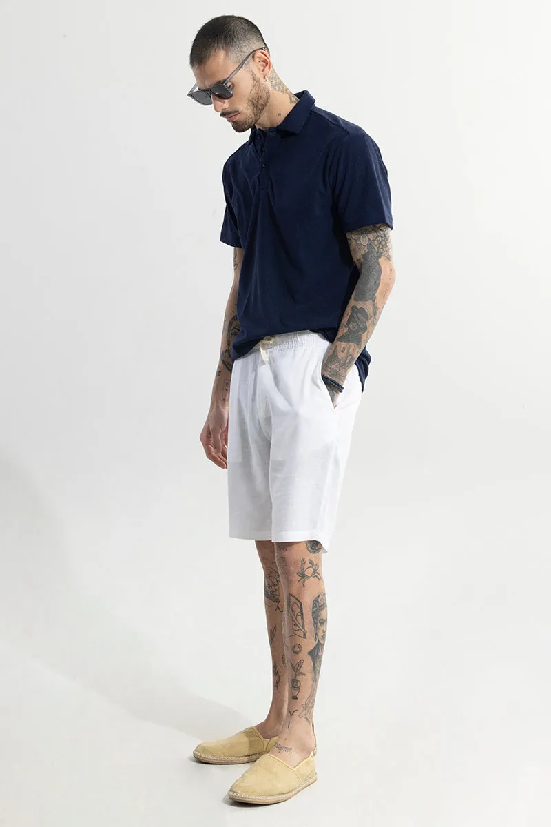 Micro Terry Navy Polo T-Shirt