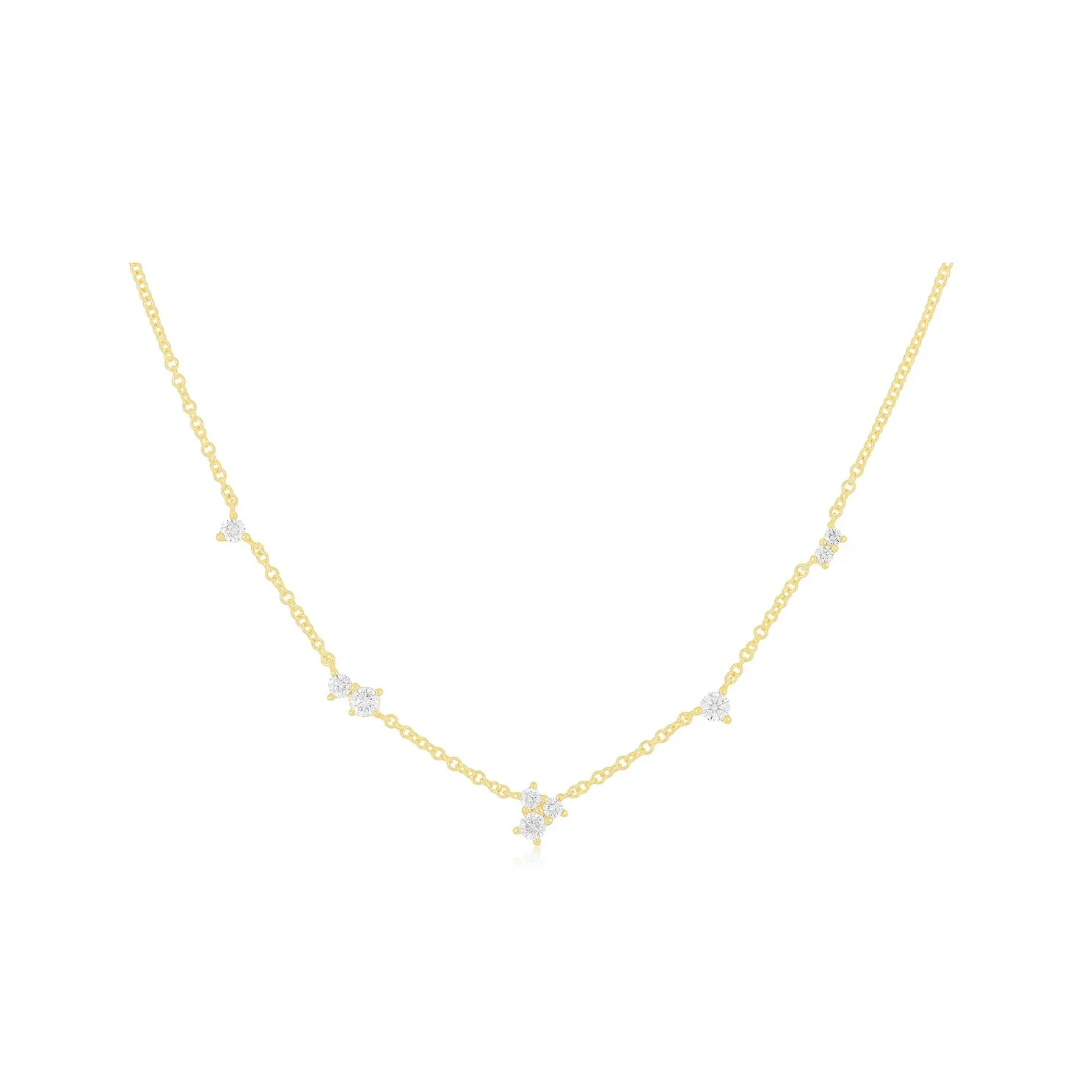 Multi Diamond Cluster Necklace