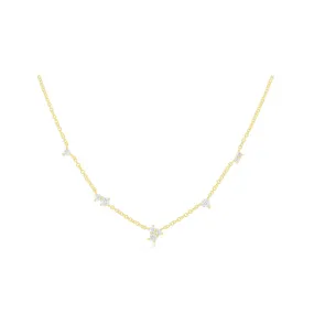 Multi Diamond Cluster Necklace