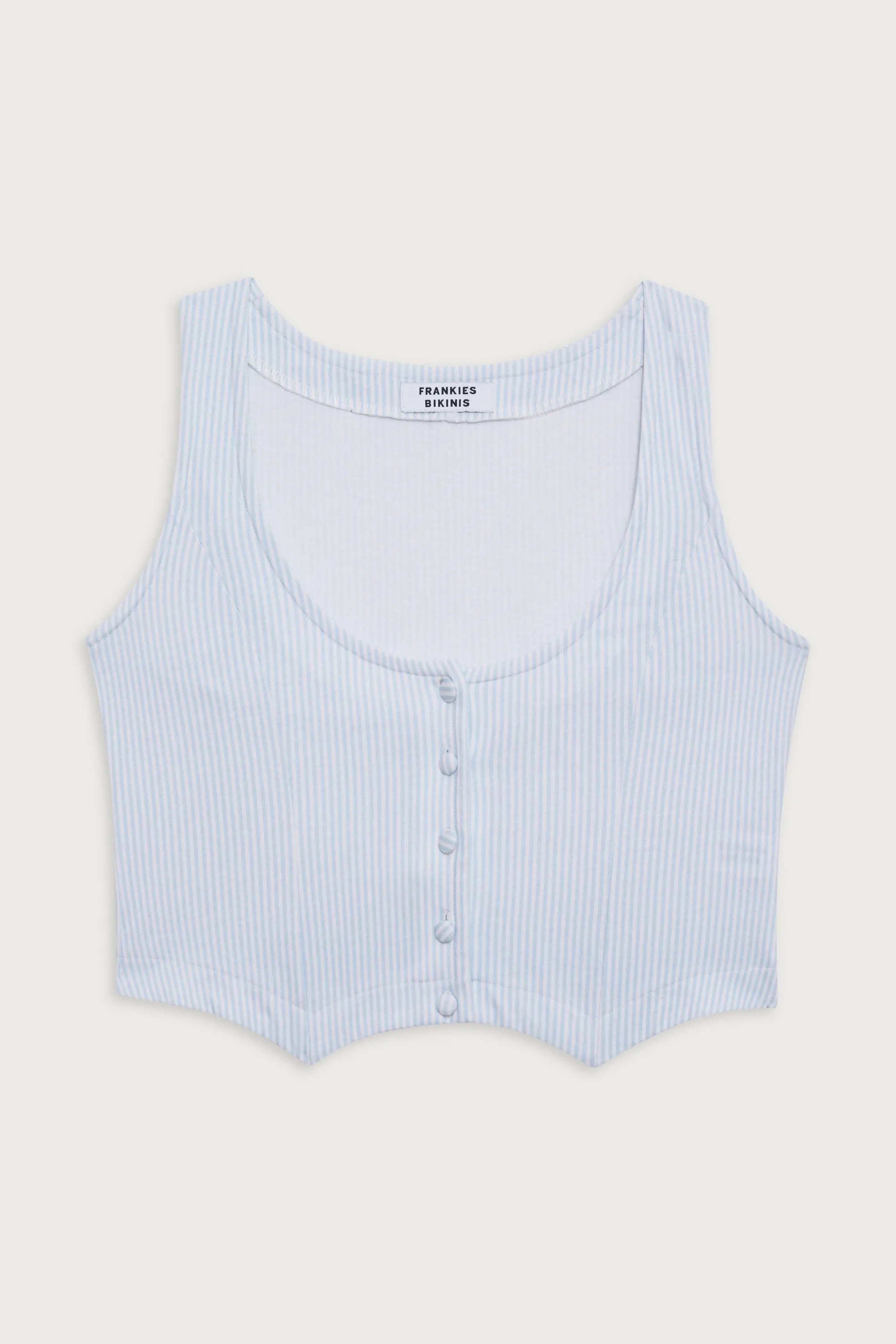 Nantucket Striped Cotton Vest - Sleepy Stripe