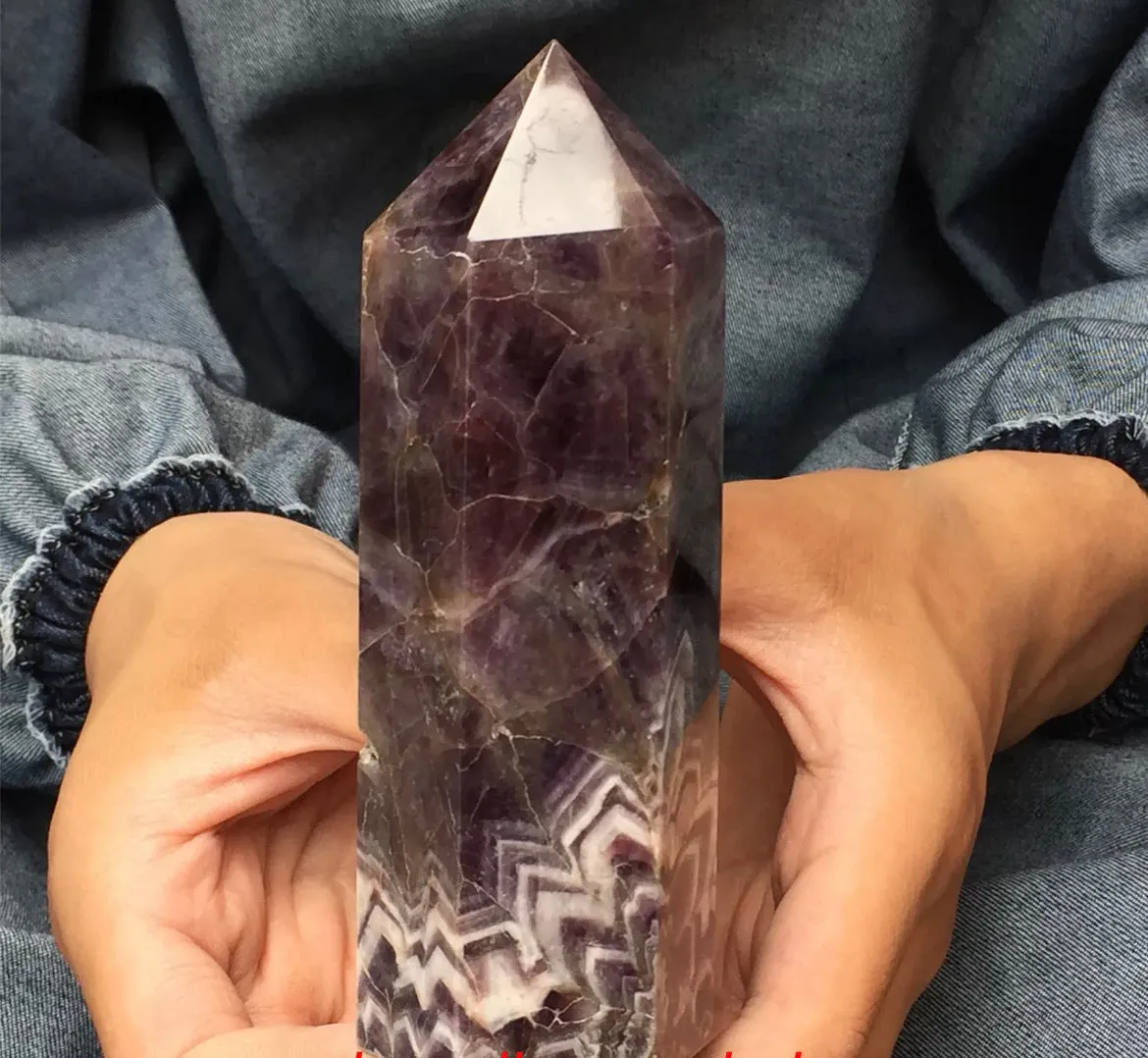 Natural Amethyst gemstone Tower Point Obelisk