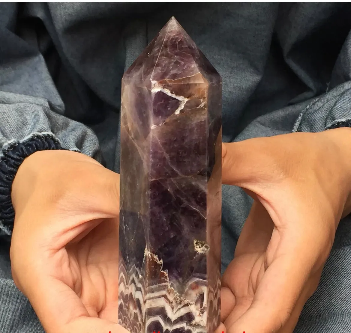 Natural Amethyst gemstone Tower Point Obelisk