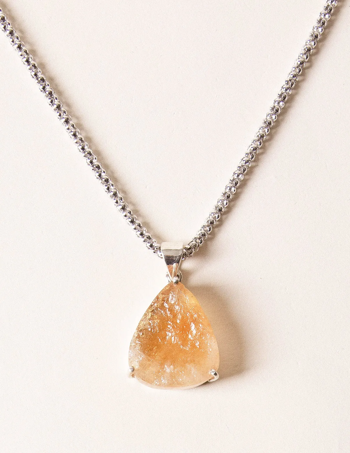 Natural Citrine Pendant Necklace - One of a Kind