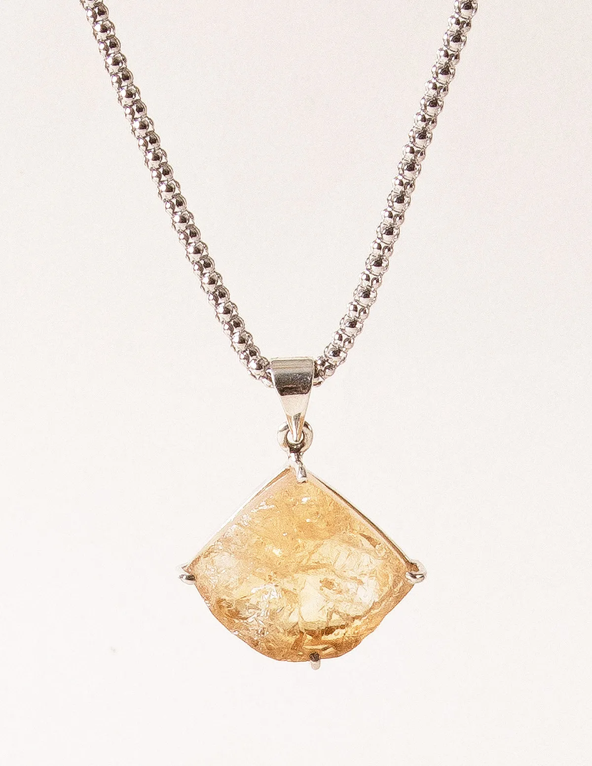 Natural Citrine Pendant Necklace - One of a Kind