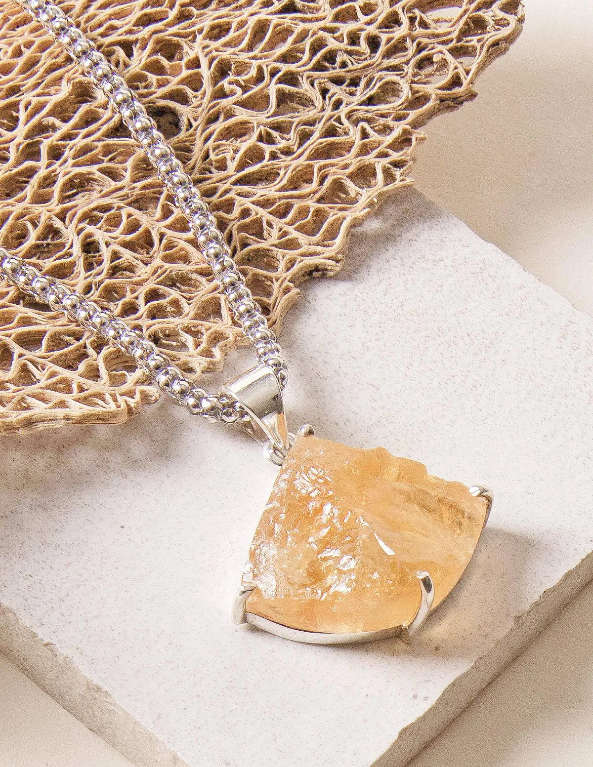 Natural Citrine Pendant Necklace - One of a Kind