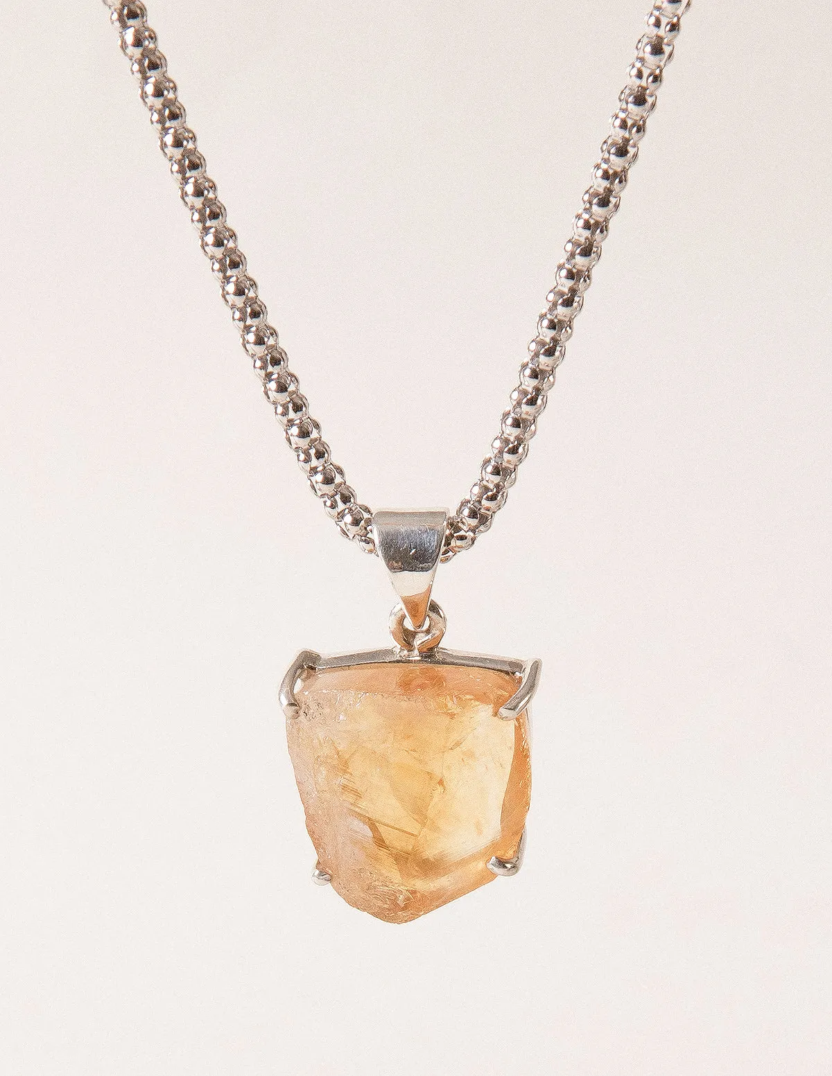 Natural Citrine Pendant Necklace - One of a Kind