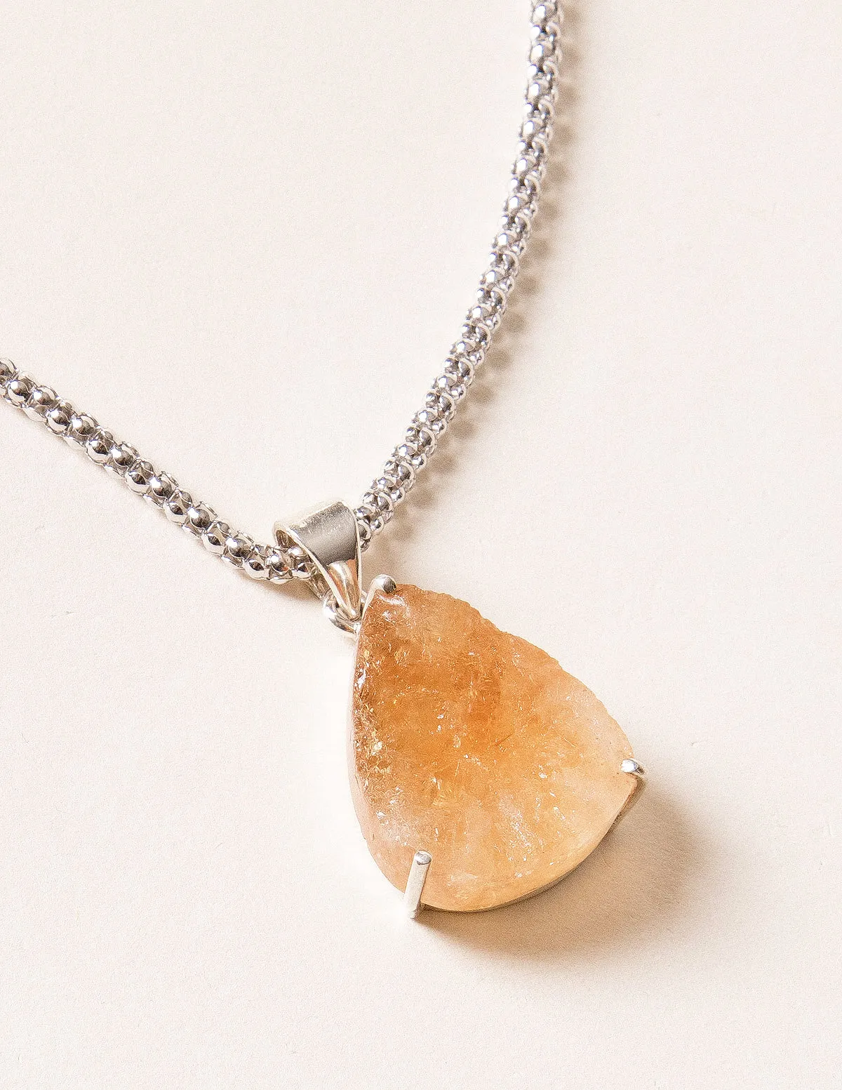 Natural Citrine Pendant Necklace - One of a Kind