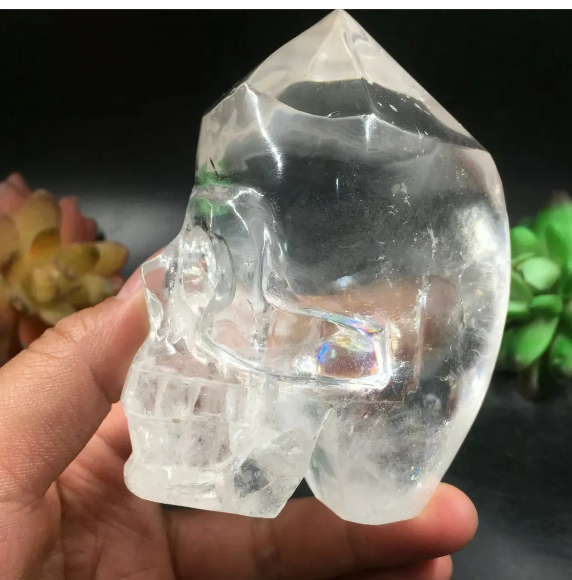 Natural Clear quartz carved Skull