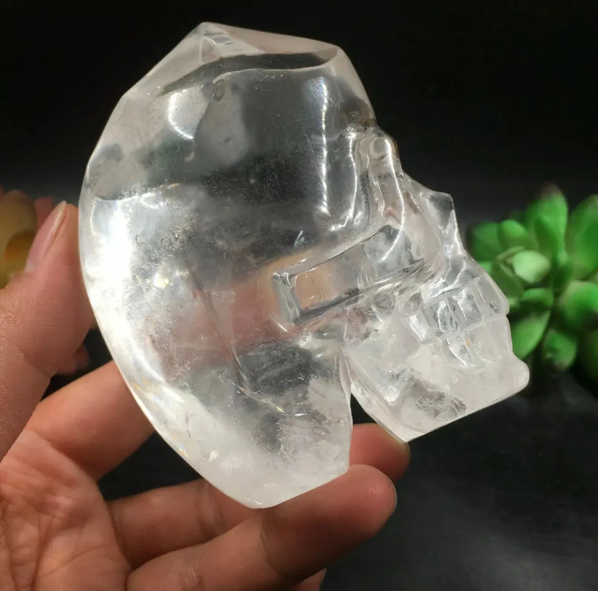 Natural Clear quartz carved Skull