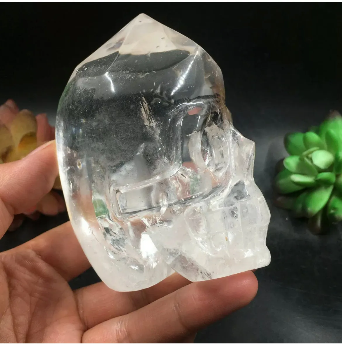 Natural Clear quartz carved Skull