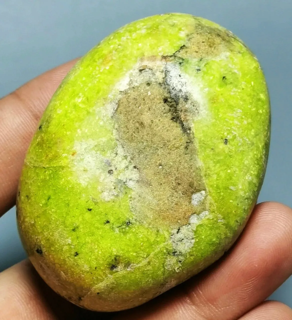 Natural Free Form Green Opal Palm Stone