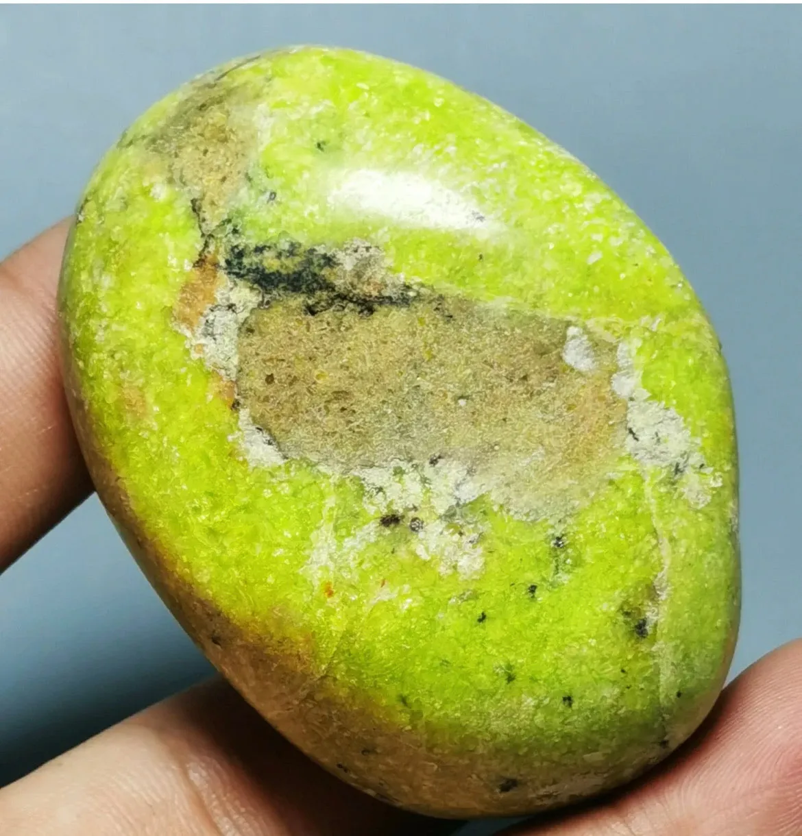 Natural Free Form Green Opal Palm Stone