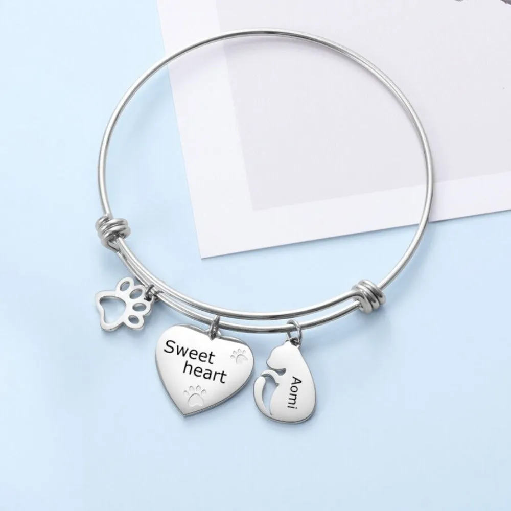 Personalized 1 Name & 1 Engraving Bracelet For Women