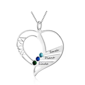 Personalized Birthstone Engrave Pendant