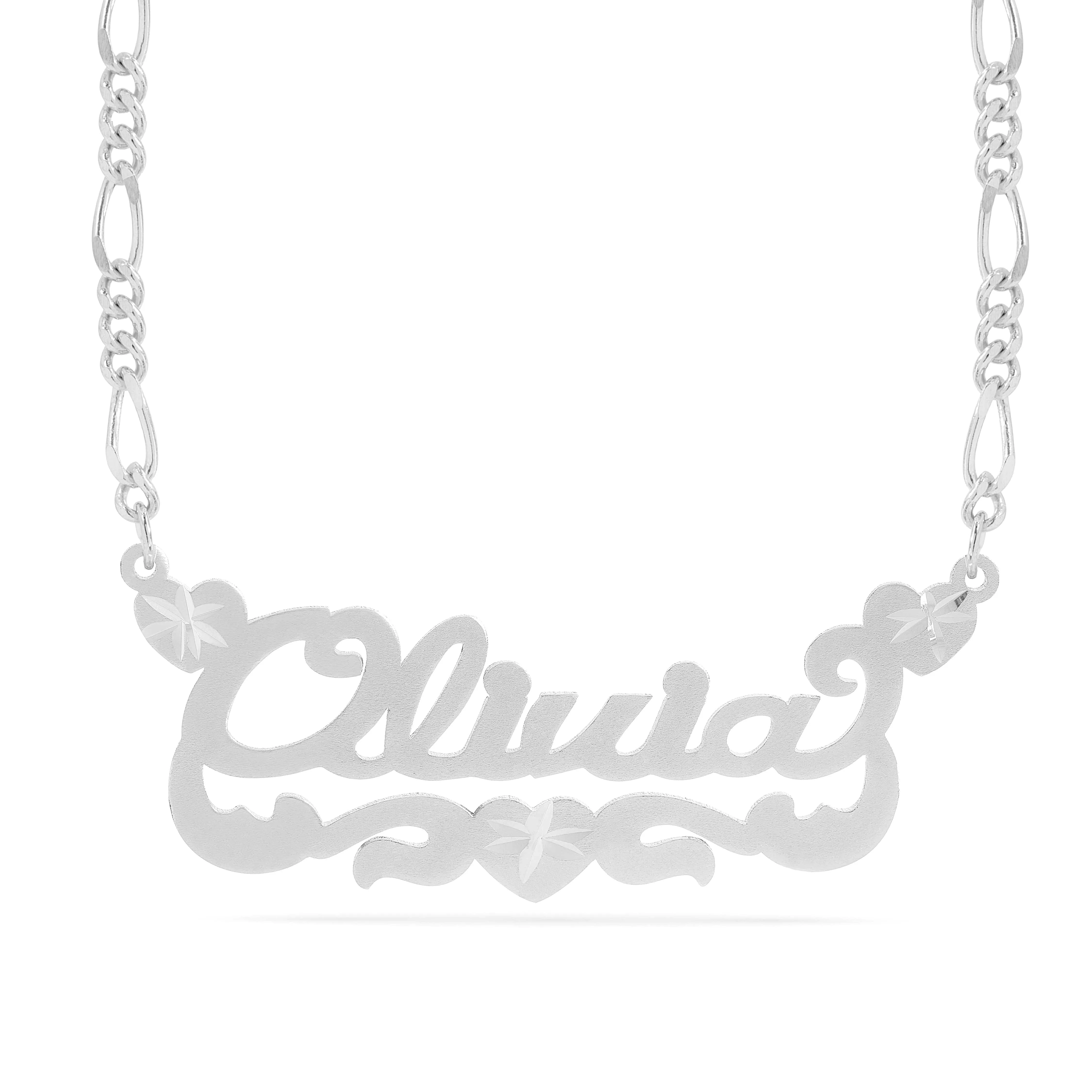 Personalized Name necklace with Satin and Heart Olivia