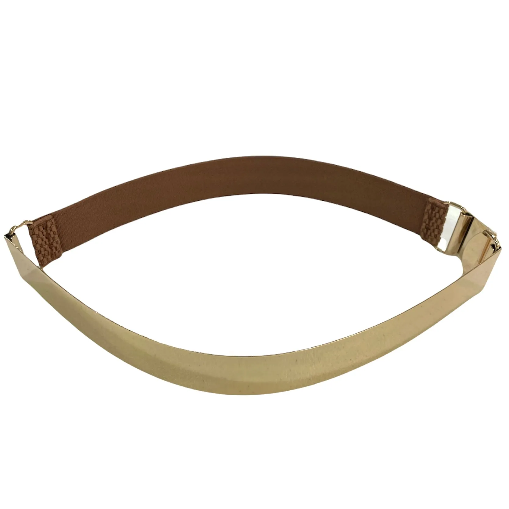 Plain Gold Metal Waist Cinch Elastic Belt