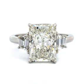 Platinum Radiant Cut Diamond Engagement Ring