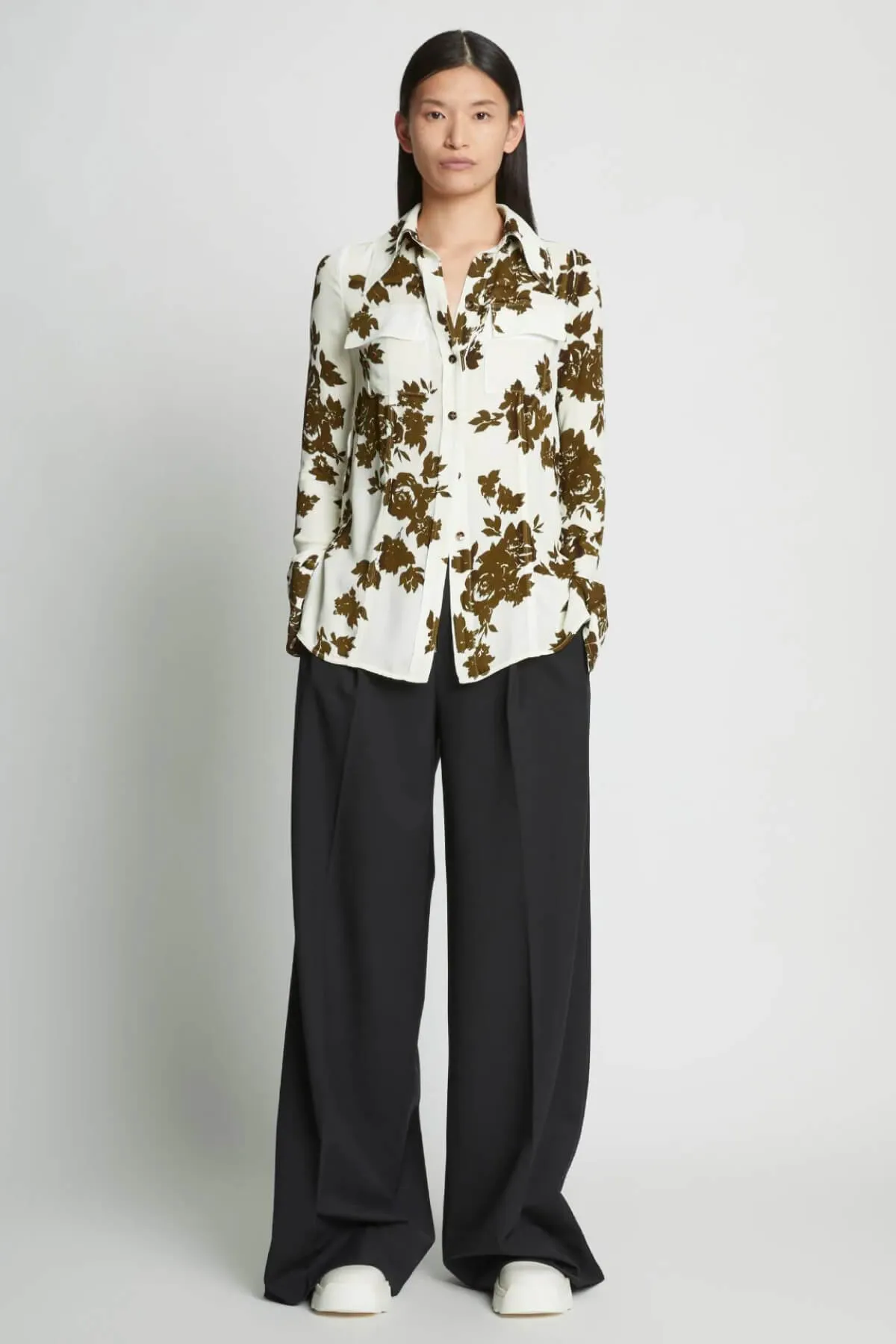 Proenza Schouler Floral Garment Printed Shirt - Ecru Multi