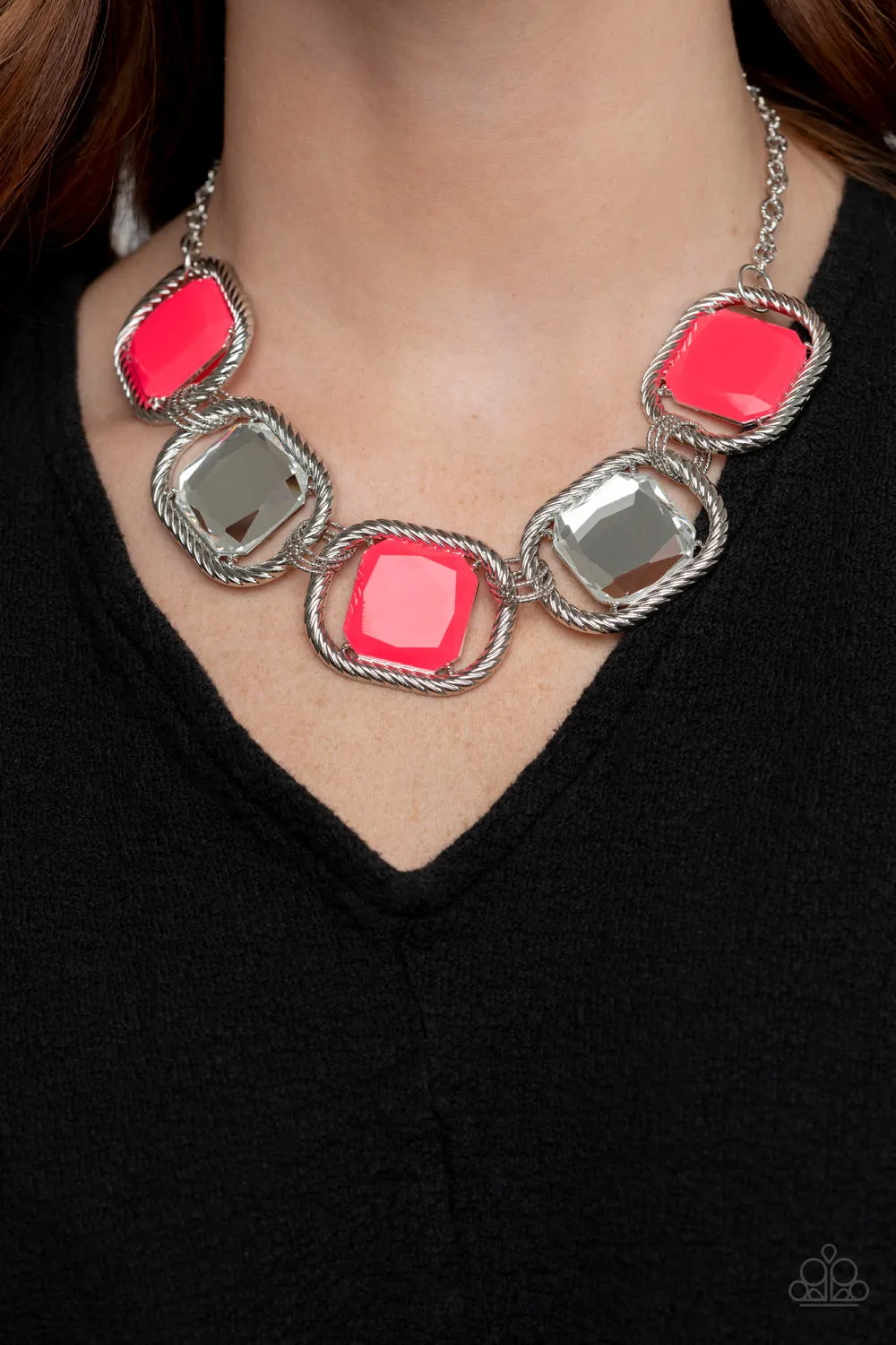 Pucker Up Pink-Necklace