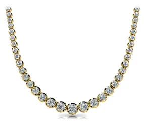 RAIN 10 Carat Diamond Rivera Graduated Necklace in 18K Gold 4 Prong Low Base Basket  F Color VS1 Clarity BY MIKE NEKTA