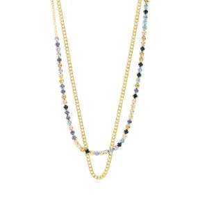 Reign Gold Plated 2-in-1 Crystal Necklace