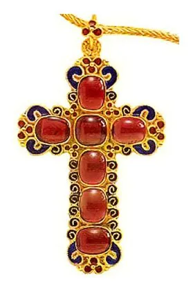 Saint Joan Garnet Cross Necklace