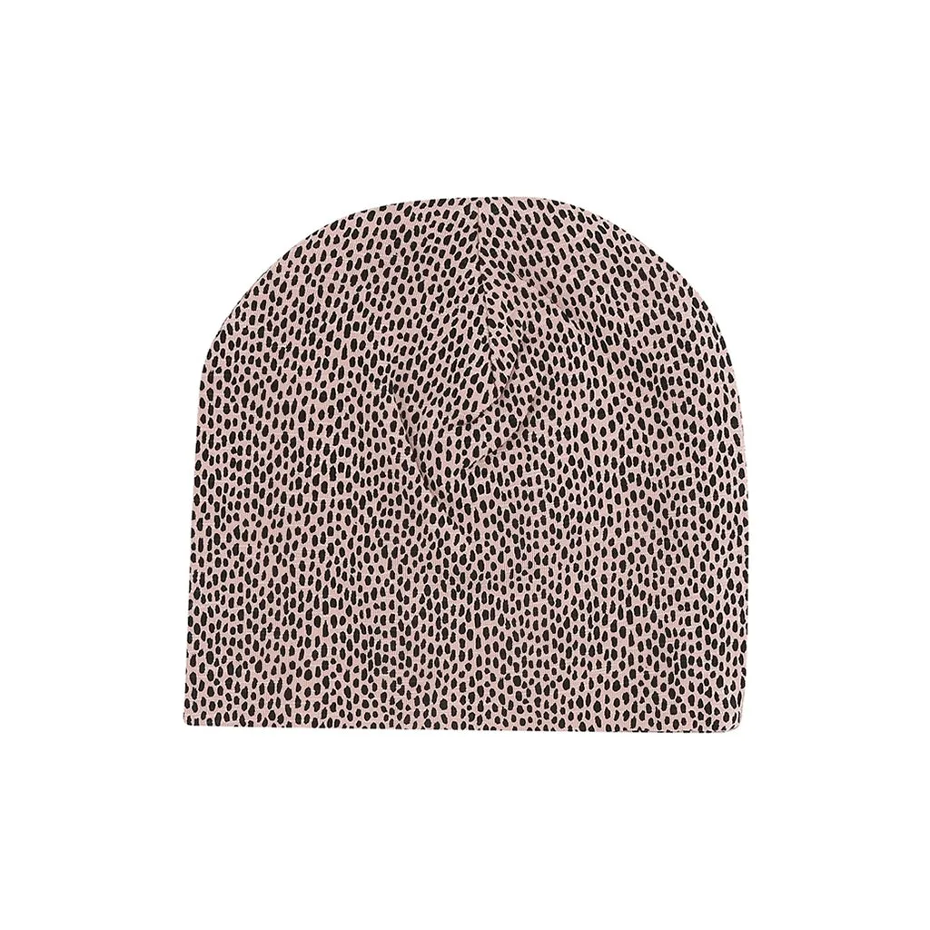 SGBeanie 4y-6y w/Pebbles - Silver Pink, AOP Pebbles Mini