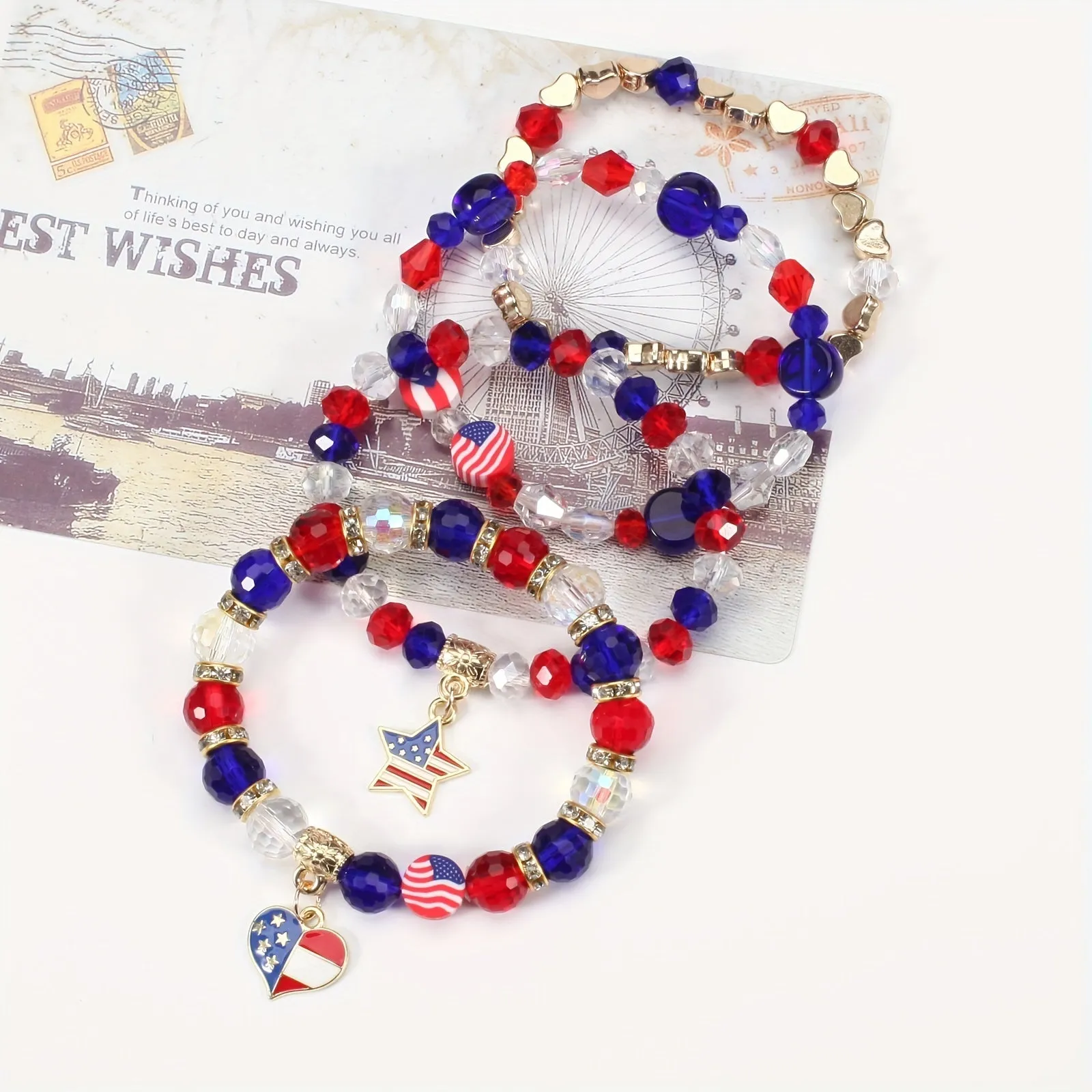 Show Your Love with our Multilayer Boho Style Beaded Bracelet Set with Love Heart & Star Shape Pendant