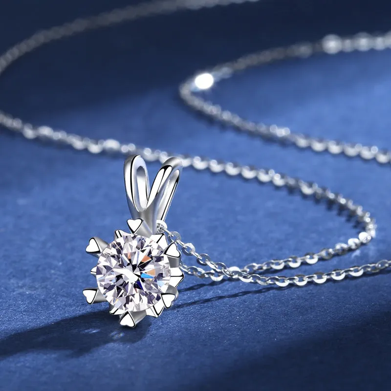 Snowflake Six-Claw Moissanite Necklace