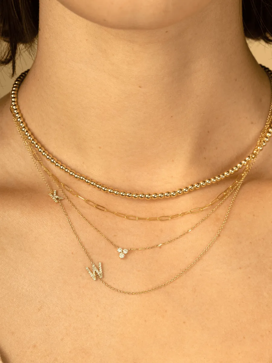 The Diamond Initial Necklace 14K - 4 Letters