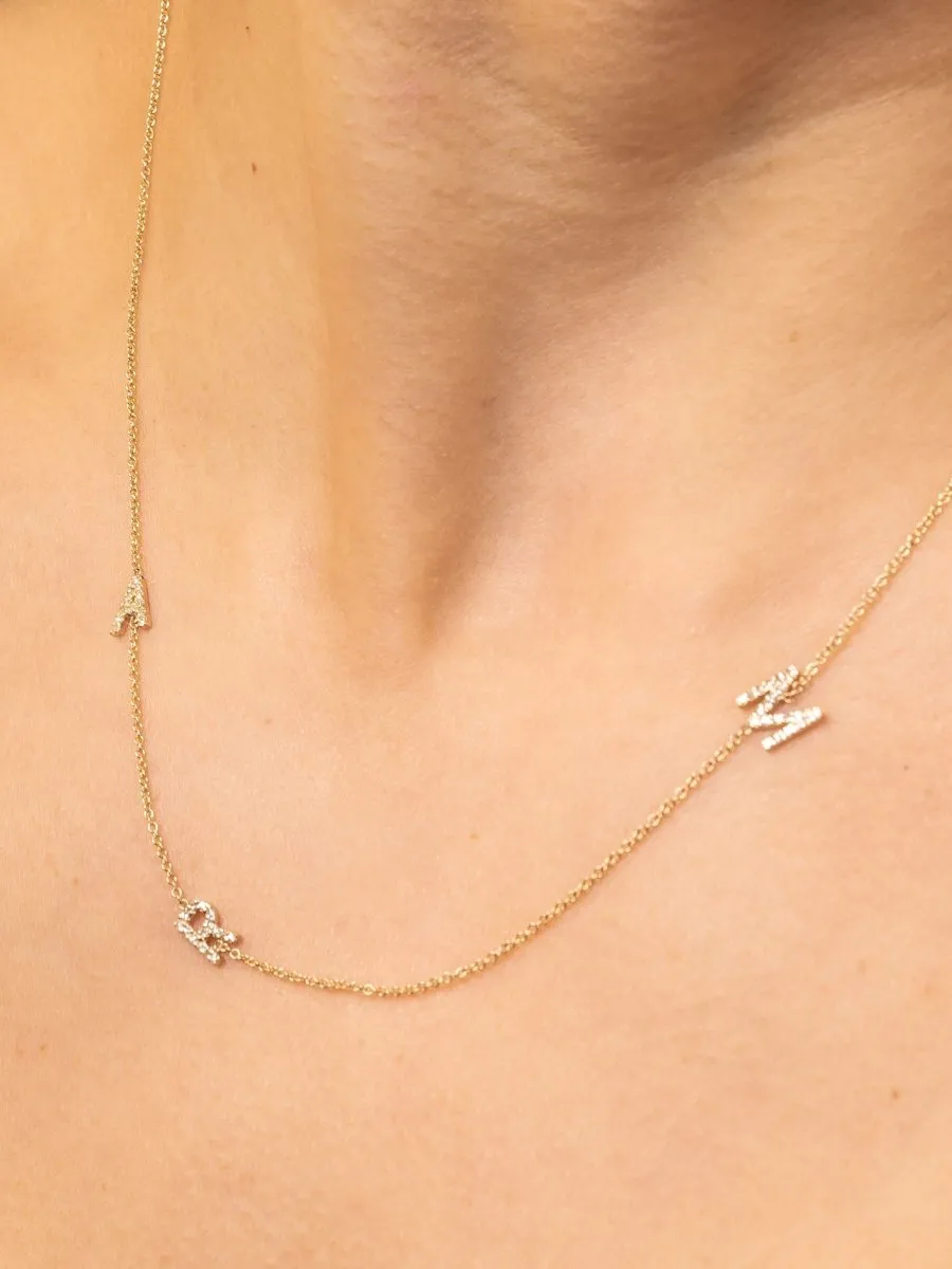 The Diamond Initial Necklace 14K - 4 Letters