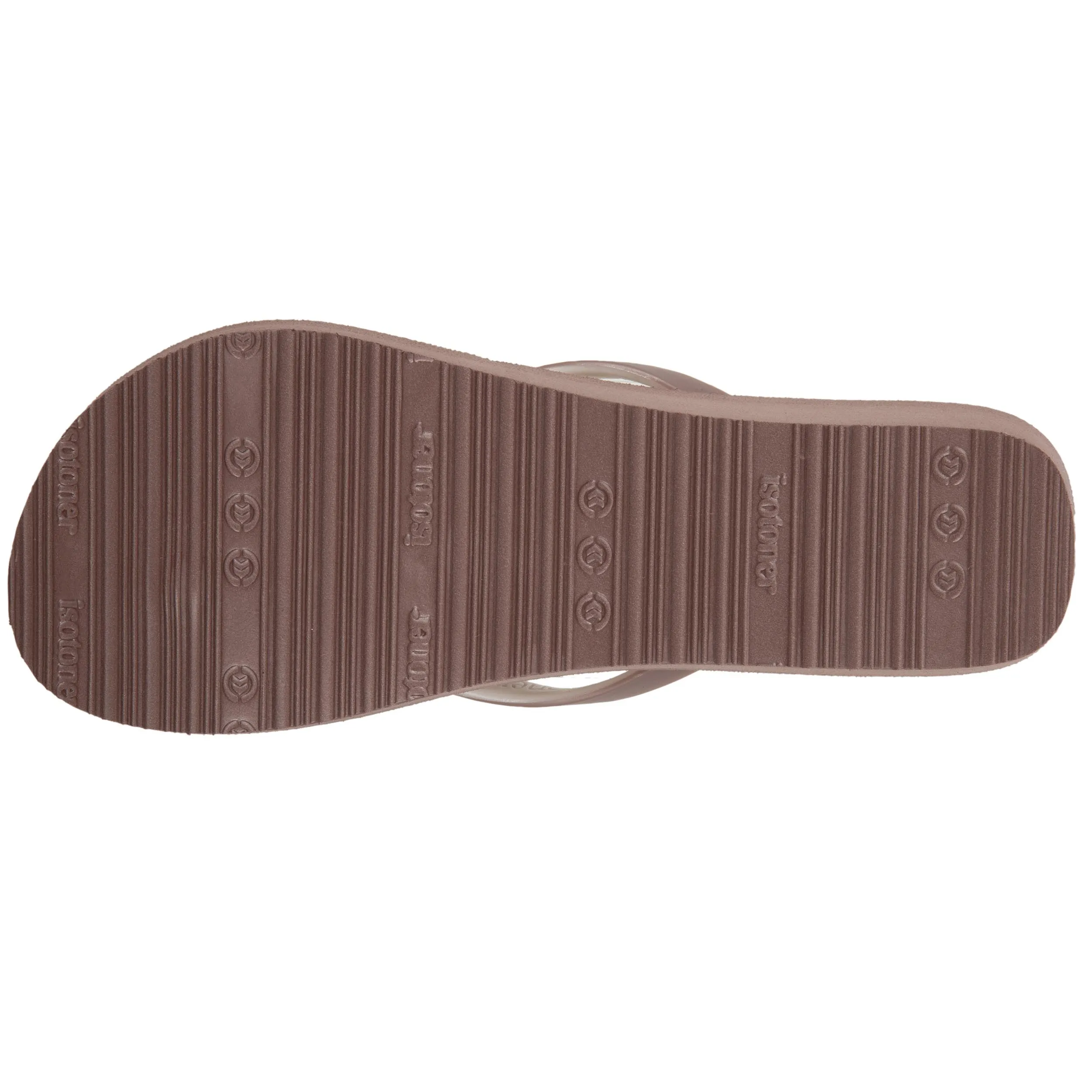 Tongs Femme talon imprimé floral Taupe