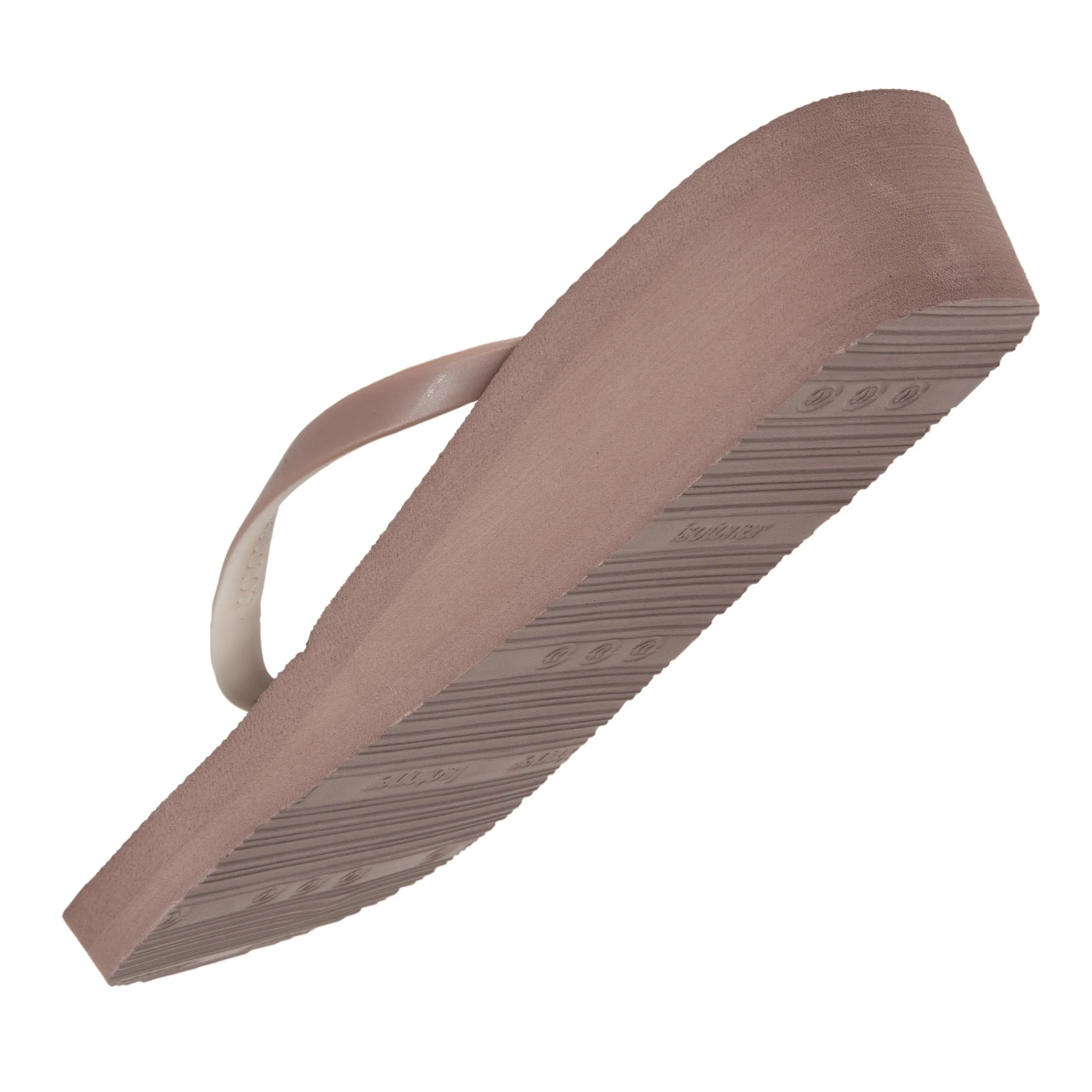 Tongs Femme talon imprimé floral Taupe