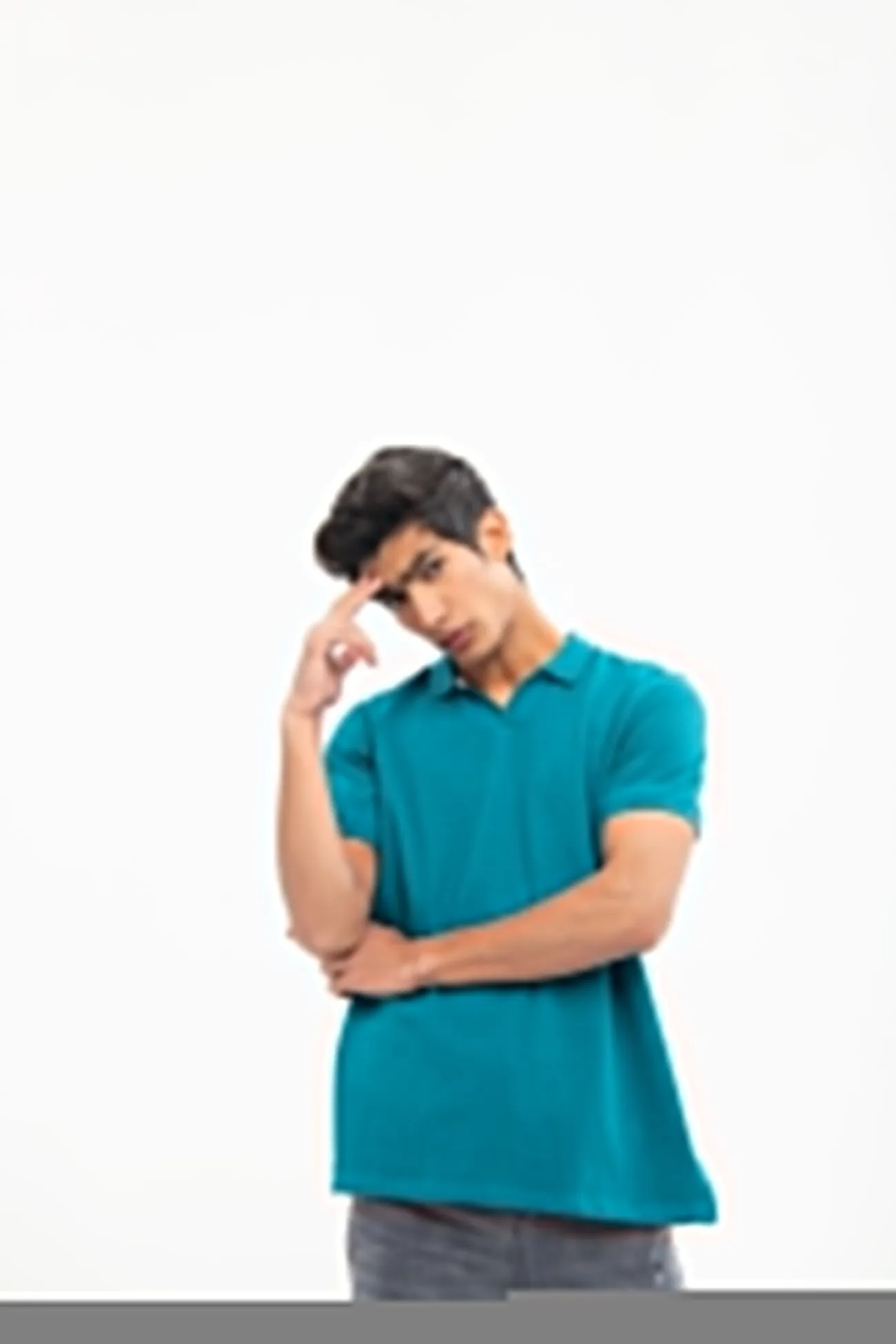 V NECK REGULAR FIT COTTON POLO SHIRT