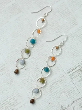 Vitality Gemstone Ringlet Statement Earrings by Anne Vaughan