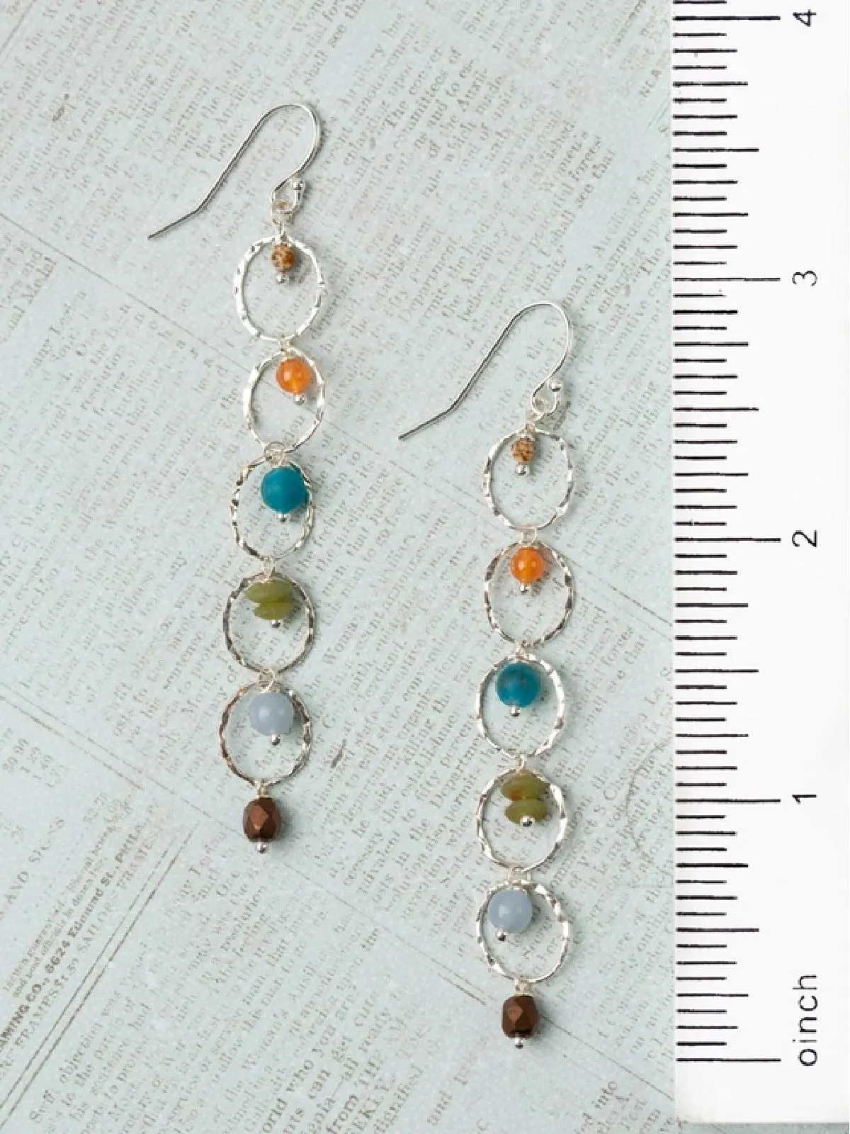 Vitality Gemstone Ringlet Statement Earrings by Anne Vaughan