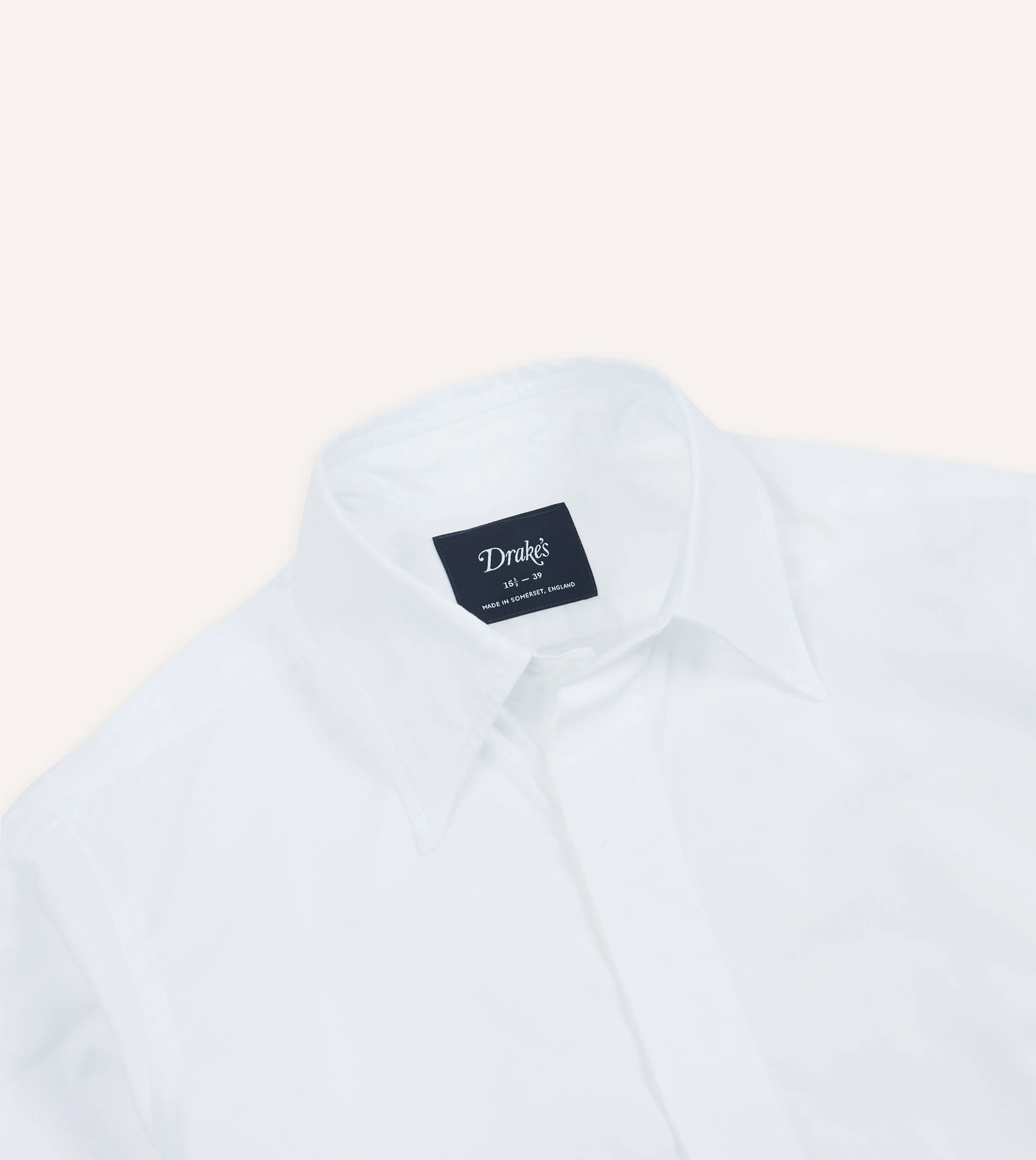 White Cotton Long Point Collar Dinner Shirt